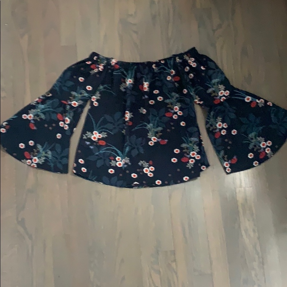 Off the shoulder floral shirt
